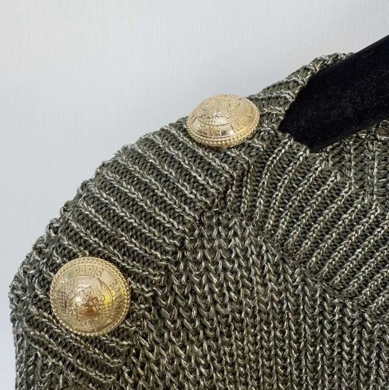 Balmain Balmain Green Long Sleeve Pullover Sweater 0089 Size S / US 4 / IT 40 - 2 Thumbnail