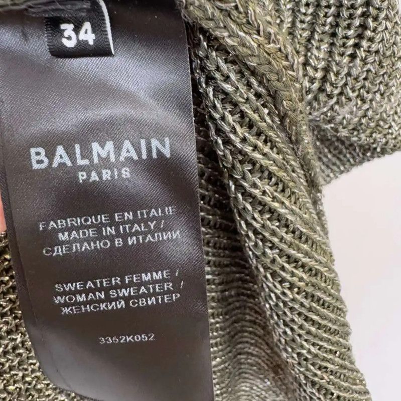 Balmain Balmain Green Long Sleeve Pullover Sweater 0089 Size S / US 4 / IT 40 - 6 Thumbnail