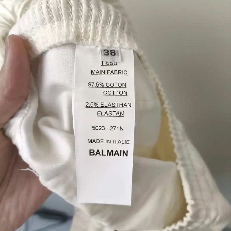 Balmain Balmain Off-White Cotton Women's Jeans 0089 Size 23" - 6 Thumbnail