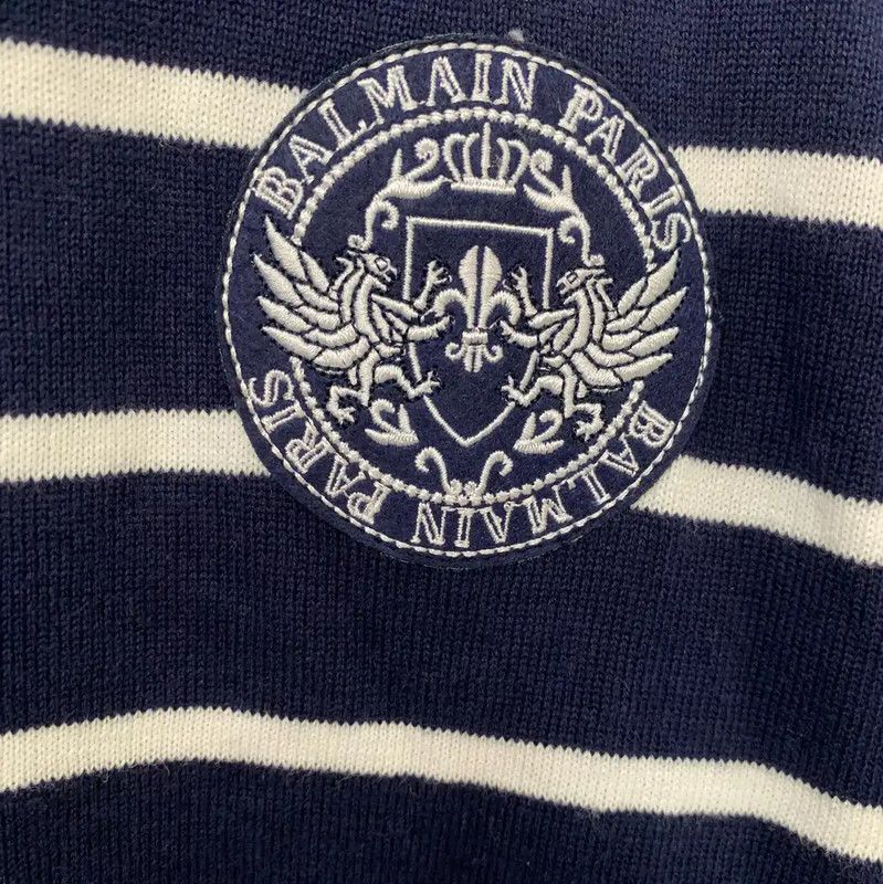 Balmain Balmain Women's Striped Sweater in Dark Blue 0089 Size L / US 10 / IT 46 - 3 Thumbnail