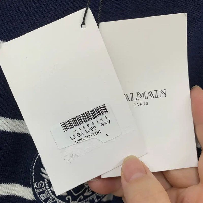 Balmain Balmain Women's Striped Sweater in Dark Blue 0089 Size L / US 10 / IT 46 - 4 Thumbnail