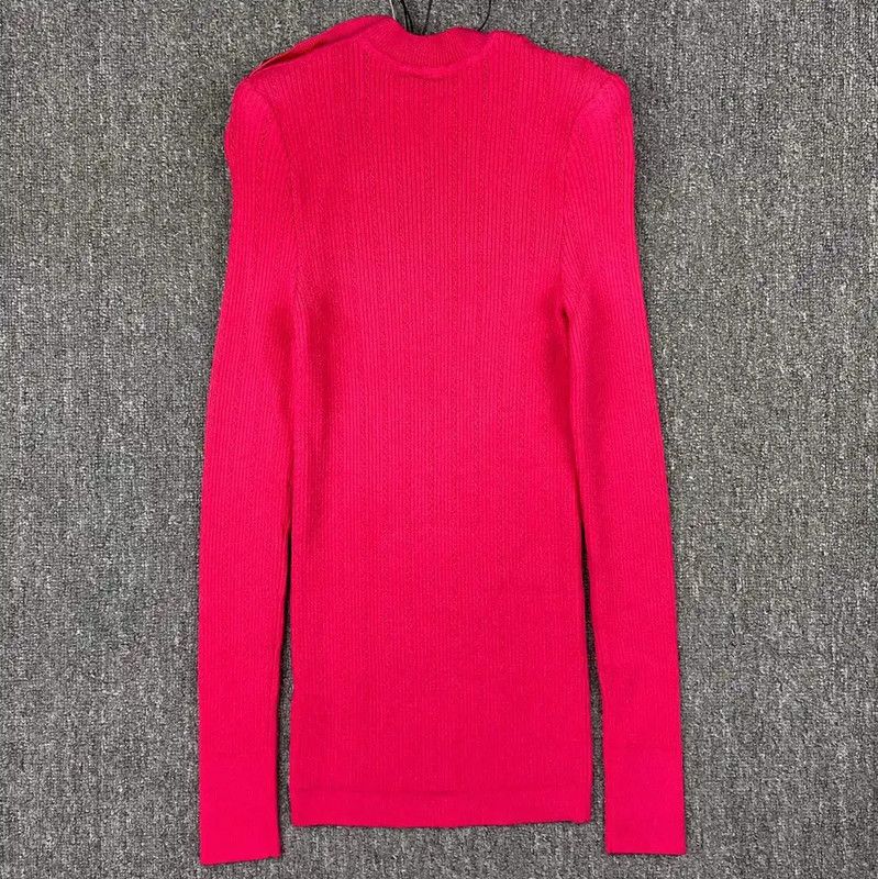 Balmain Balmain Pink Ribbed Women's Sweater 0089 Size S / US 4 / IT 40 - 3 Thumbnail