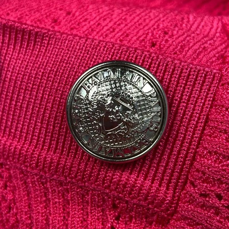 Balmain Balmain Pink Ribbed Women's Sweater 0089 Size S / US 4 / IT 40 - 2 Thumbnail