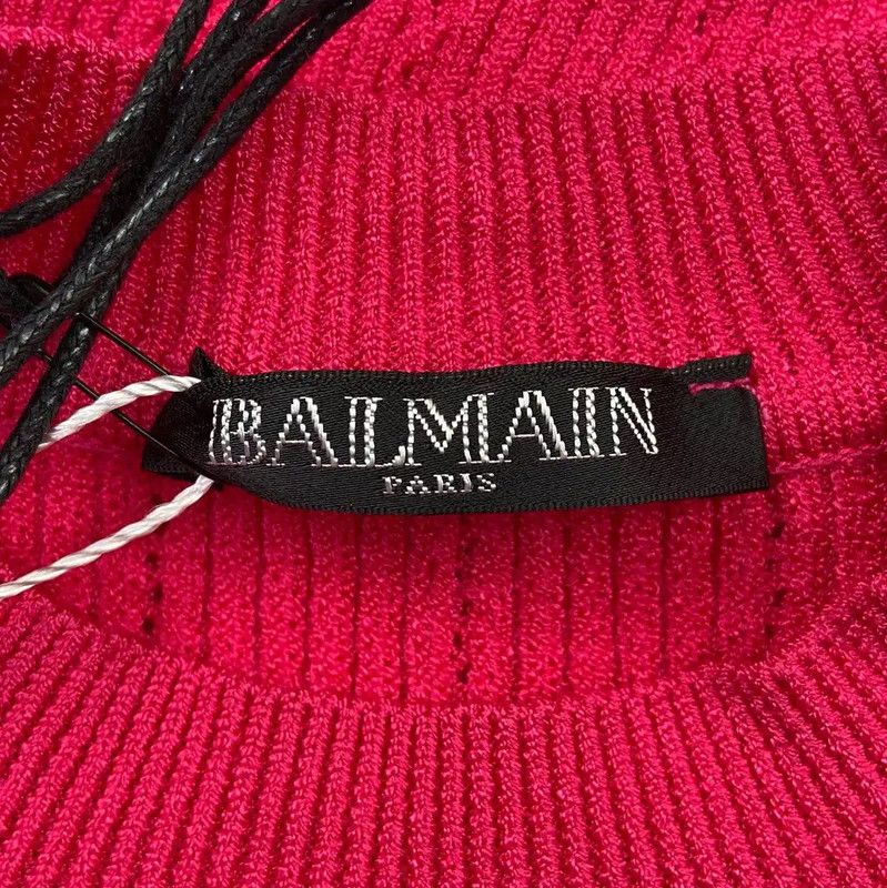 Balmain Balmain Pink Ribbed Women's Sweater 0089 Size S / US 4 / IT 40 - 4 Thumbnail