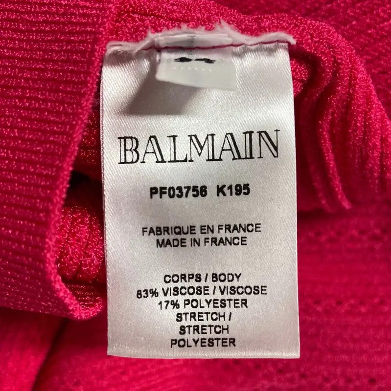 Balmain Balmain Pink Ribbed Women's Sweater 0089 Size S / US 4 / IT 40 - 5 Thumbnail