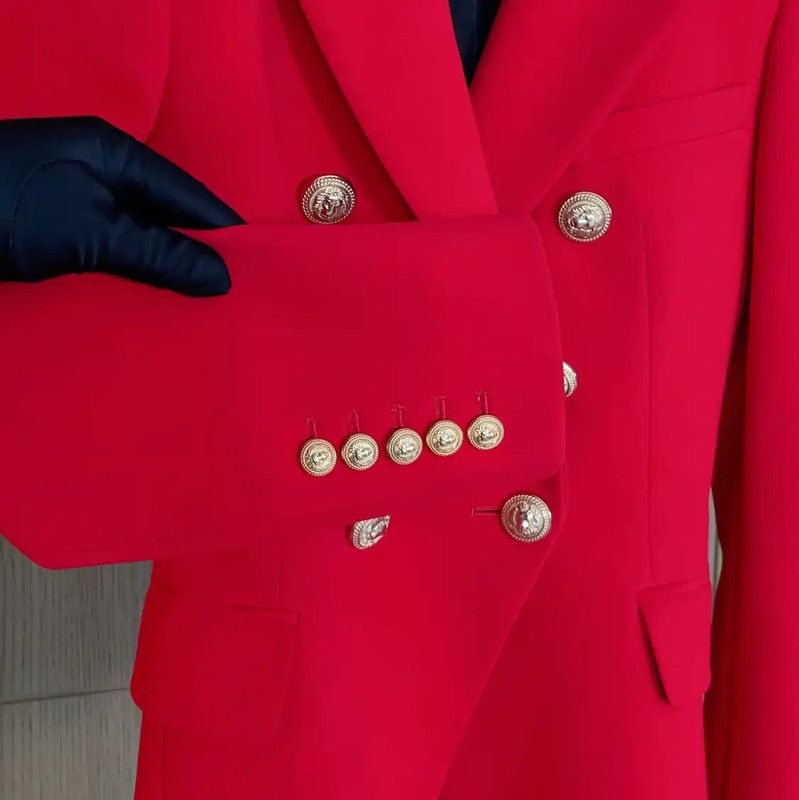 Balmain Balmain Red Wool Women's Blazer 0089 Size S / US 4 / IT 40 - 5 Thumbnail