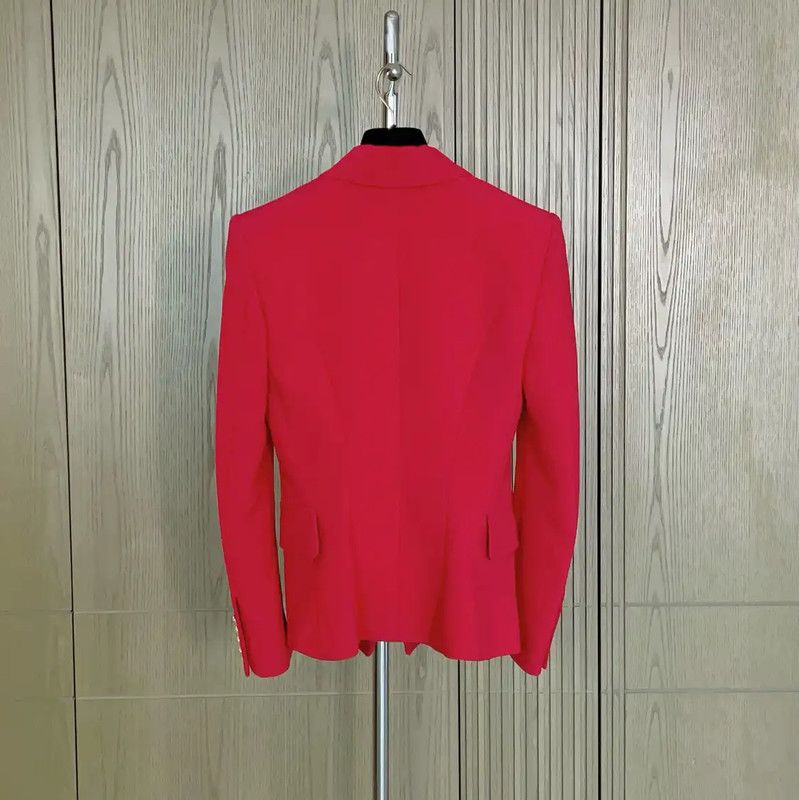 Balmain Balmain Red Wool Women's Blazer 0089 Size S / US 4 / IT 40 - 2 Thumbnail