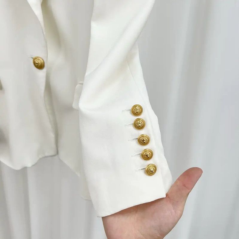 Balmain Balmain White Logo Women's Jacket 0089 Size M / US 6-8 / IT 42-44 - 4 Thumbnail