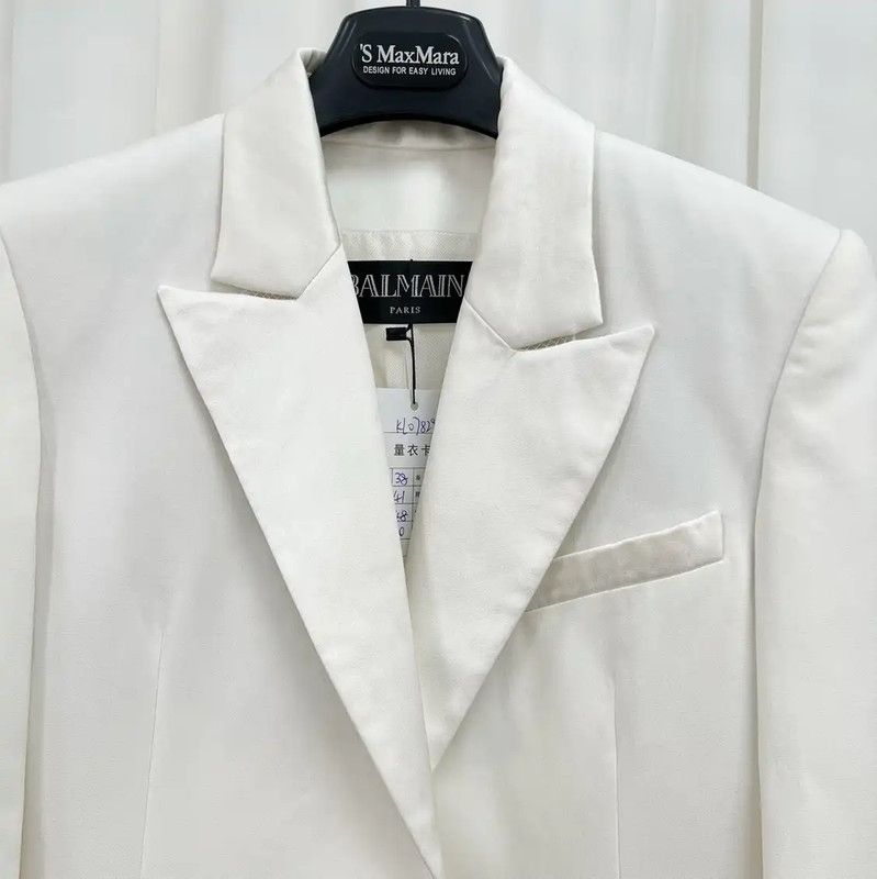 Balmain Balmain White Logo Women's Jacket 0089 Size M / US 6-8 / IT 42-44 - 3 Thumbnail