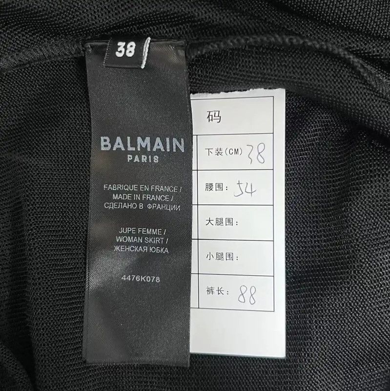 Balmain Balmain Black Cotton Pleated Skirt 0089 Size 22" - 4 Thumbnail