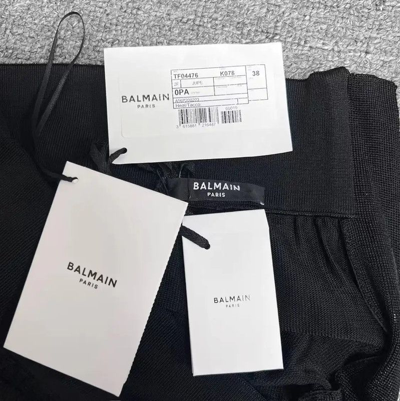 Balmain Balmain Black Cotton Pleated Skirt 0089 Size 22" - 3 Thumbnail
