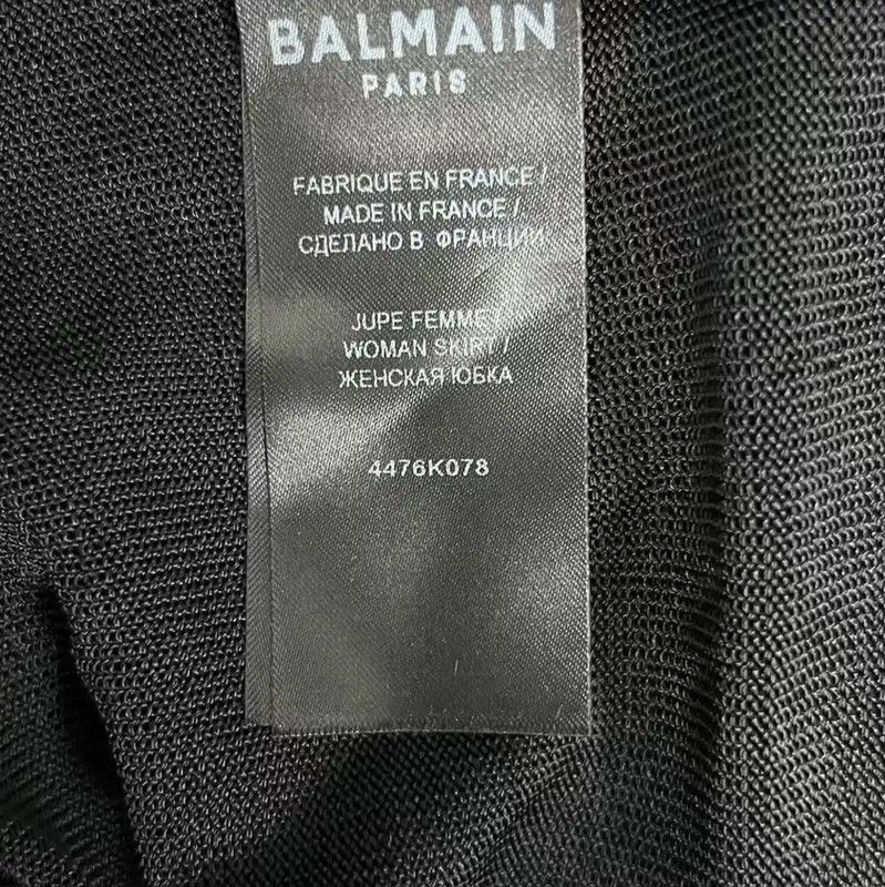 Balmain Balmain Black Cotton Pleated Skirt 0089 Size 22" - 5 Thumbnail