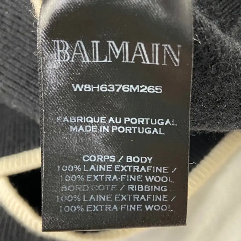Balmain Balmain Women's Black Wool Sweatshirt 0089 Size XXL / US 16-18 / IT 52-54 - 5 Thumbnail