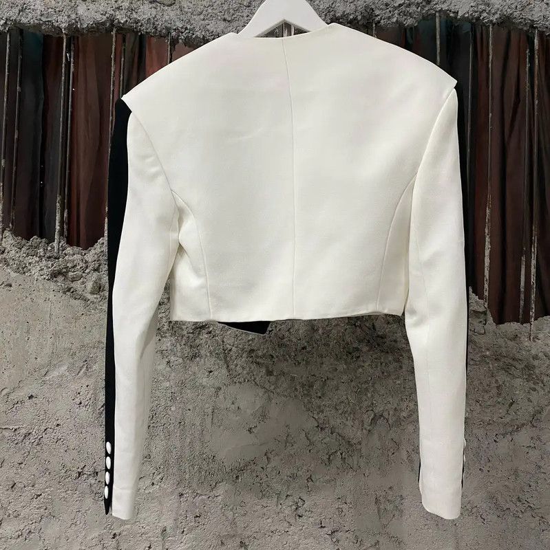 Balmain Balmain Women's Color Blocked Cropped Jacket 0089 Size ONE SIZE - 2 Thumbnail