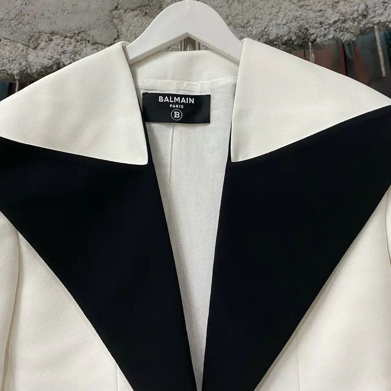Balmain Balmain Women's Color Blocked Cropped Jacket 0089 Size ONE SIZE - 3 Thumbnail