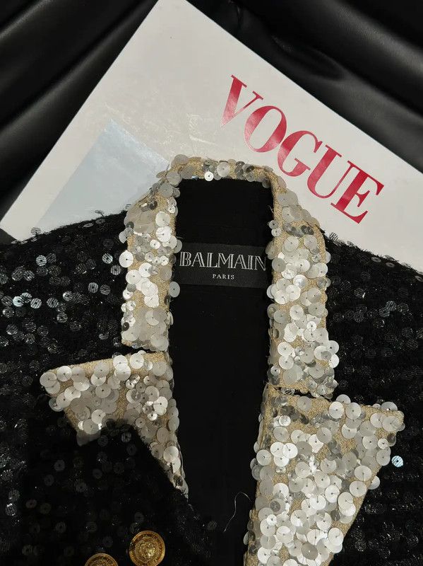 Balmain Balmain Black Silk Embroidered Women's Jacket 0089 Size M / US 6-8 / IT 42-44 - 4 Thumbnail