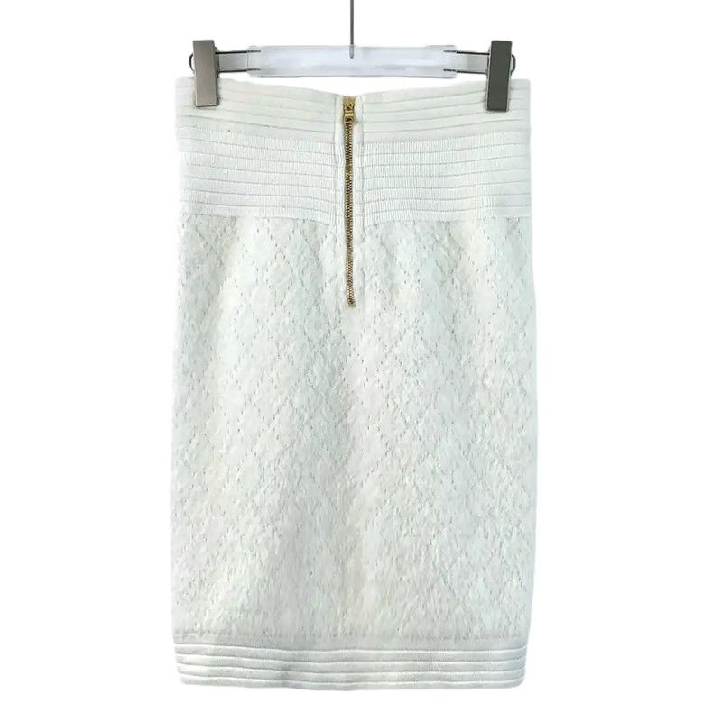 Balmain Balmain White Women's Midi Skirt 0089 Size 23" - 2 Thumbnail