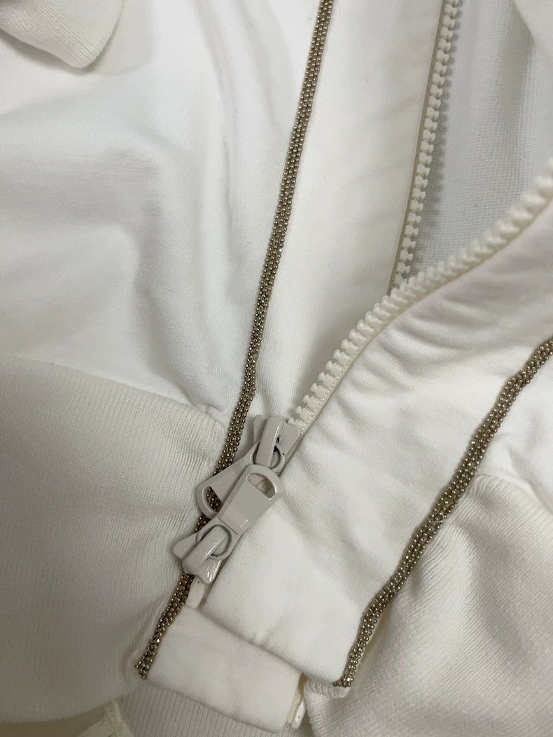 Brunello Cucinelli Brunello Cucinelli White Silk Hooded Coat - dmc Size US L / EU 52-54 / 3 - 3 Thumbnail