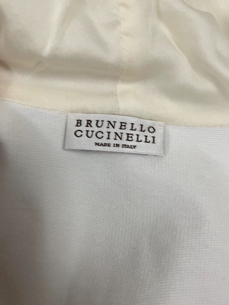 Brunello Cucinelli Brunello Cucinelli White Silk Hooded Coat - dmc Size US L / EU 52-54 / 3 - 5 Thumbnail