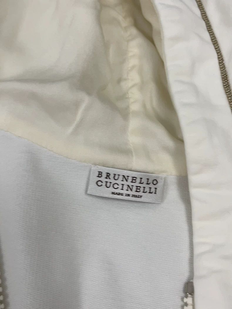 Brunello Cucinelli Brunello Cucinelli White Silk Hooded Coat - dmc Size US L / EU 52-54 / 3 - 2 Thumbnail