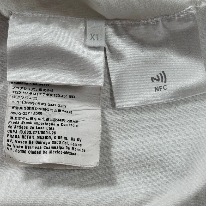 Prada Prada White Slogan Spliced T-shirt - dmc Size US XL / EU 56 / 4 - 4 Thumbnail