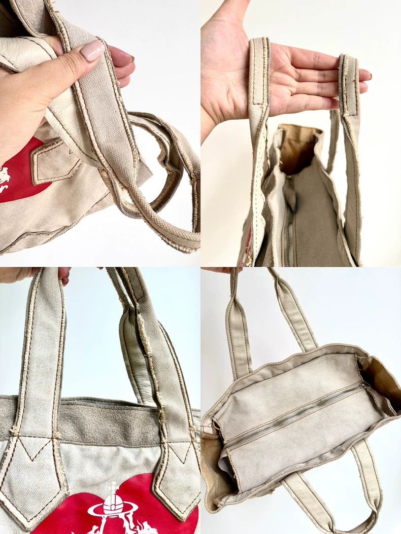Vivienne Westwood Vivienne Westwood Heart Saturn Canvas Tote - dmc Size ONE SIZE - 8 Thumbnail