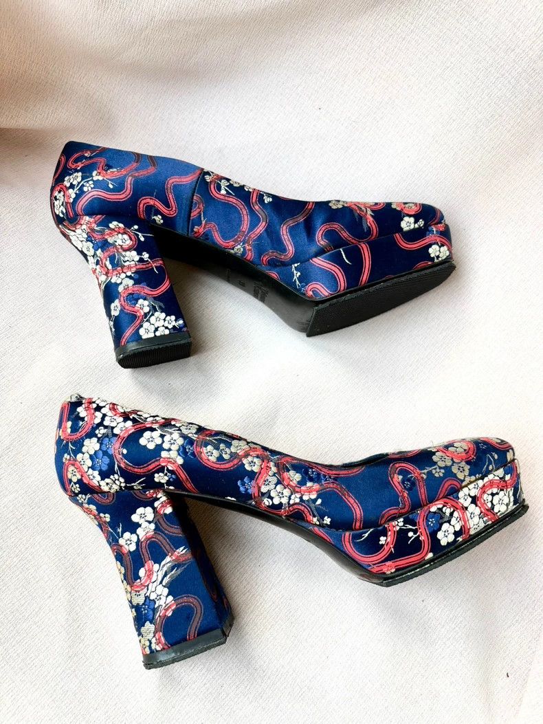 Vivienne Westwood Vivienne Westwood Blue Silk Floral Heels - dmc Size US 8.5 / EU 41-42 - 5 Thumbnail