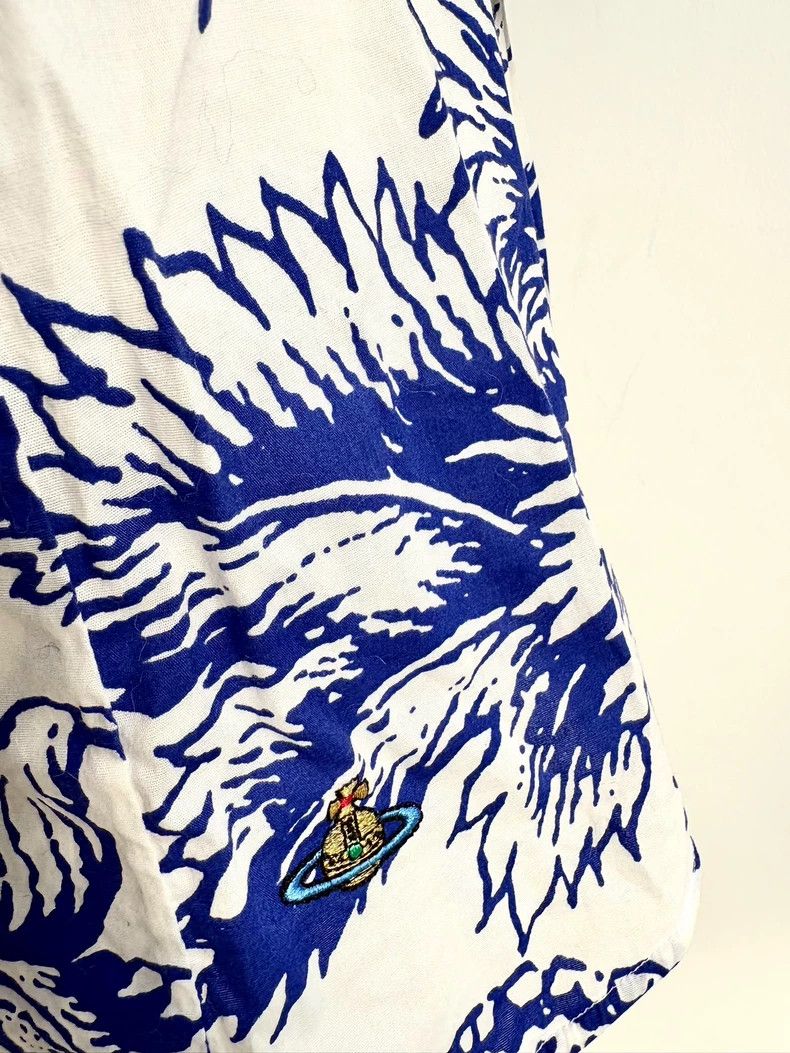 Vivienne Westwood Vivienne Westwood Blue Floral Heart Cutout Shirt - dmc Size US M / EU 48-50 / 2 - 6 Thumbnail
