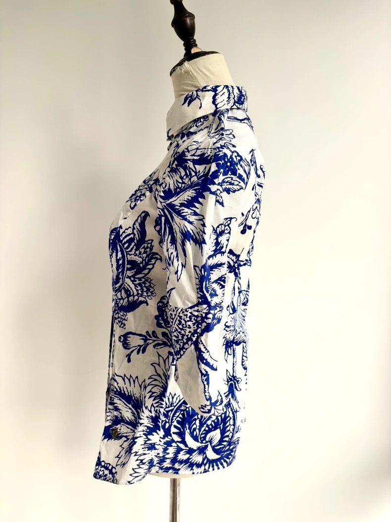 Vivienne Westwood Vivienne Westwood Blue Floral Heart Cutout Shirt - dmc Size US M / EU 48-50 / 2 - 4 Thumbnail