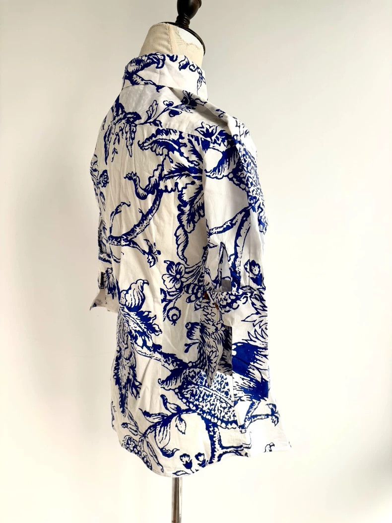 Vivienne Westwood Vivienne Westwood Blue Floral Heart Cutout Shirt - dmc Size US M / EU 48-50 / 2 - 5 Thumbnail