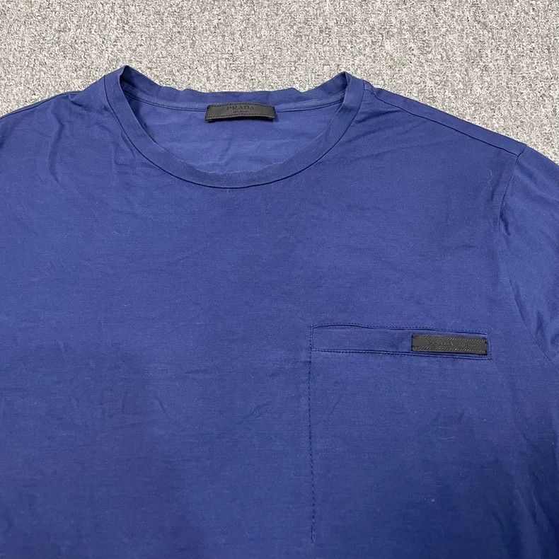 Prada Prada Blue Logo Short Sleeve T-shirt - dmc Size US L / EU 52-54 / 3 - 2 Thumbnail