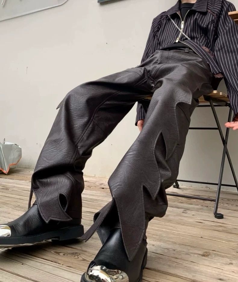 Y/Project Yproject Flame Leather Pants M - dmc Size US 38 / EU 54 - 3 Thumbnail