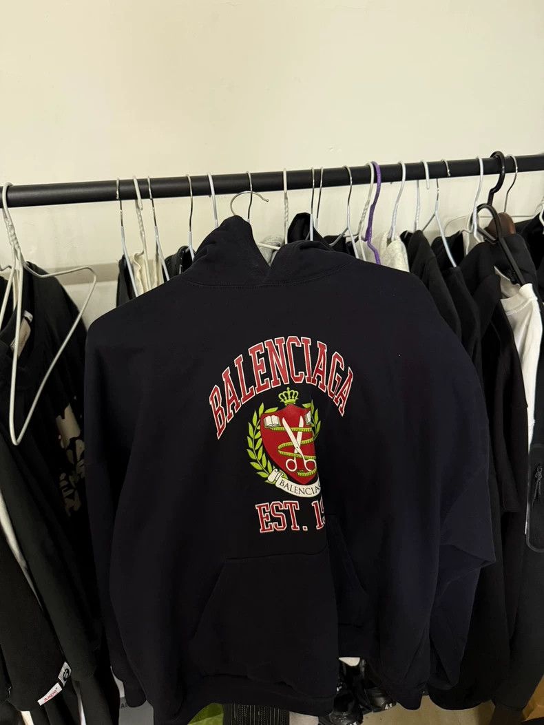 Balenciaga Balenciaga Black Hoodie EST.1917 - dmc Size US S / EU 44-46 / 1 - 2 Thumbnail