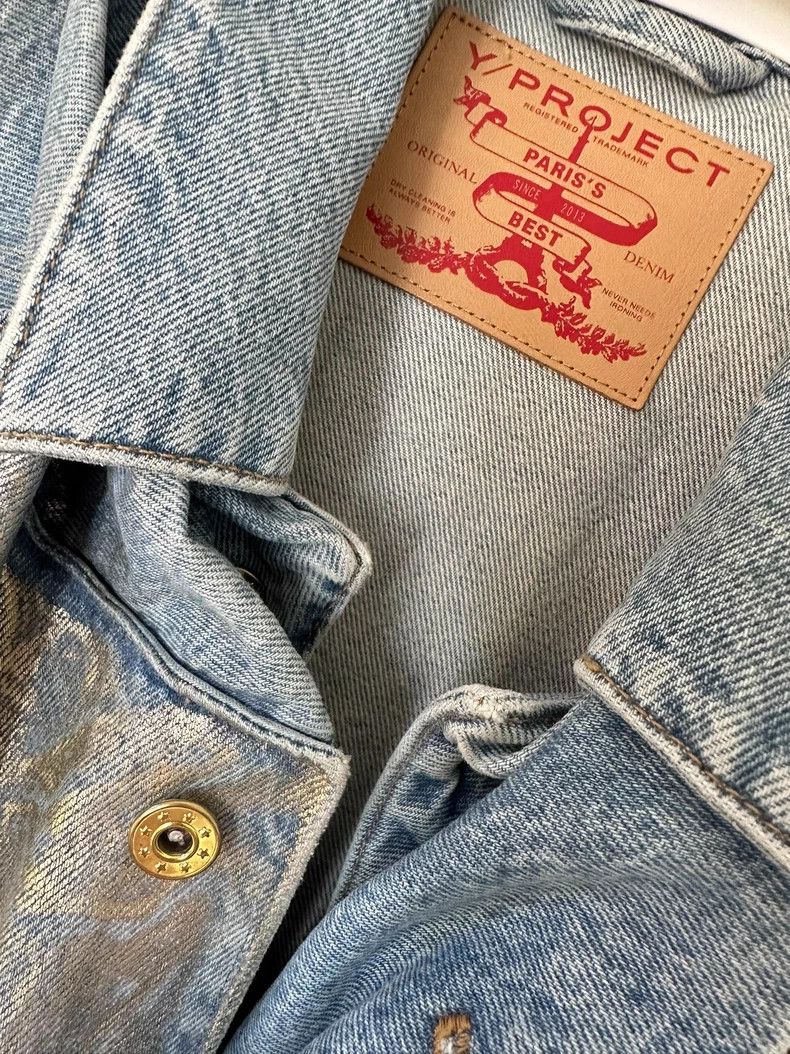 Y/Project Y/Project Metallic Coated Denim Jacket - dmc Size US XS / EU 42 / 0 - 2 Thumbnail