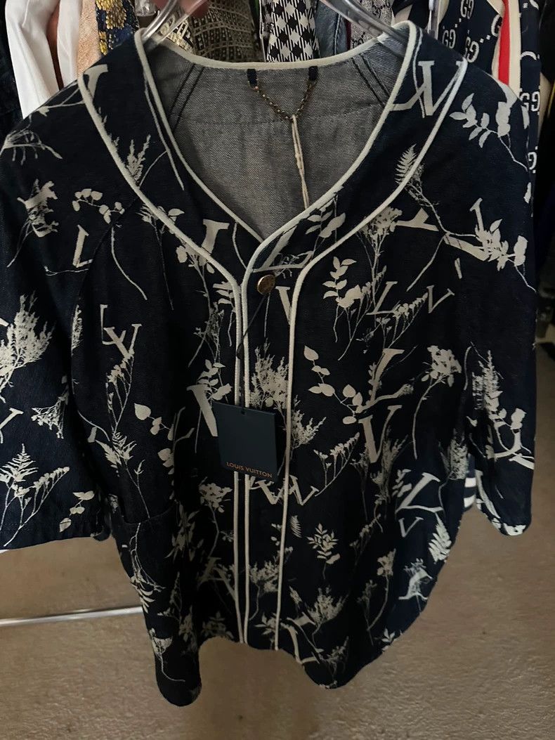 Louis Vuitton Louis Vuitton Wheat Print Denim Tee - dmc Size US L / EU 52-54 / 3 - 2 Thumbnail