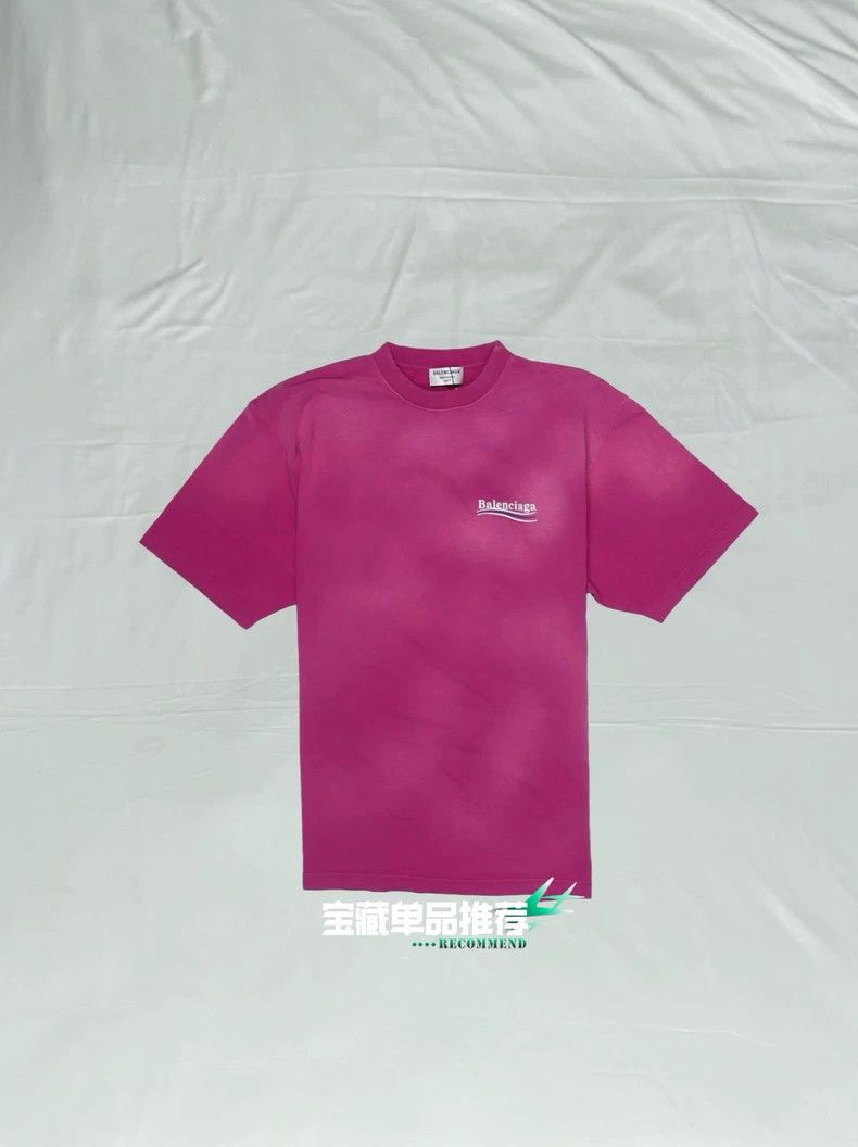 Balenciaga Balenciaga Pink Tie-Dye Wave Short-Sleeve T-shirt - dmc Size US XS / EU 42 / 0 - 2 Thumbnail