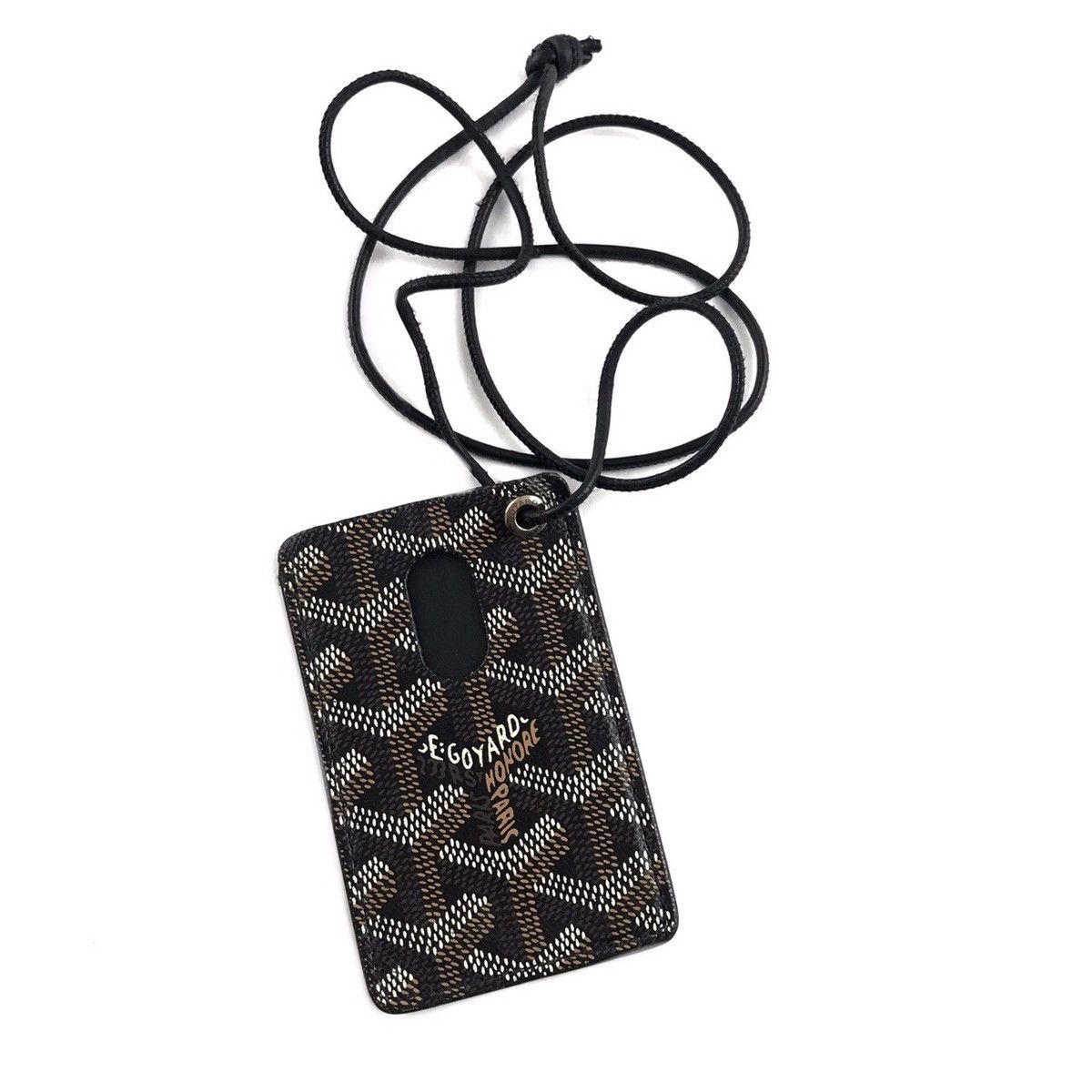 Goyard Goyardine Lanyard ID Holder Coated Canvas Black 195056251