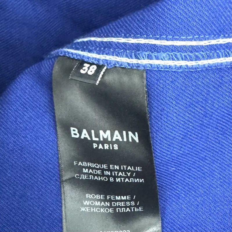Balmain Balmain Women's Blue Cotton Dress 0089 Size M / US 6-8 / IT 42-44 - 6 Thumbnail