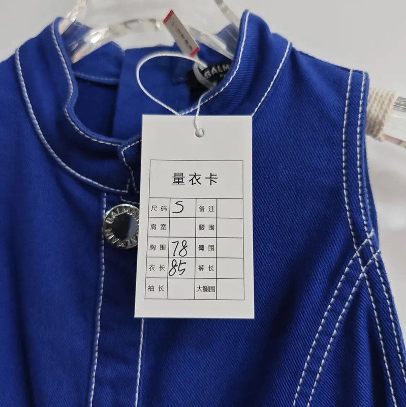 Balmain Balmain Women's Blue Cotton Dress 0089 Size M / US 6-8 / IT 42-44 - 8 Thumbnail