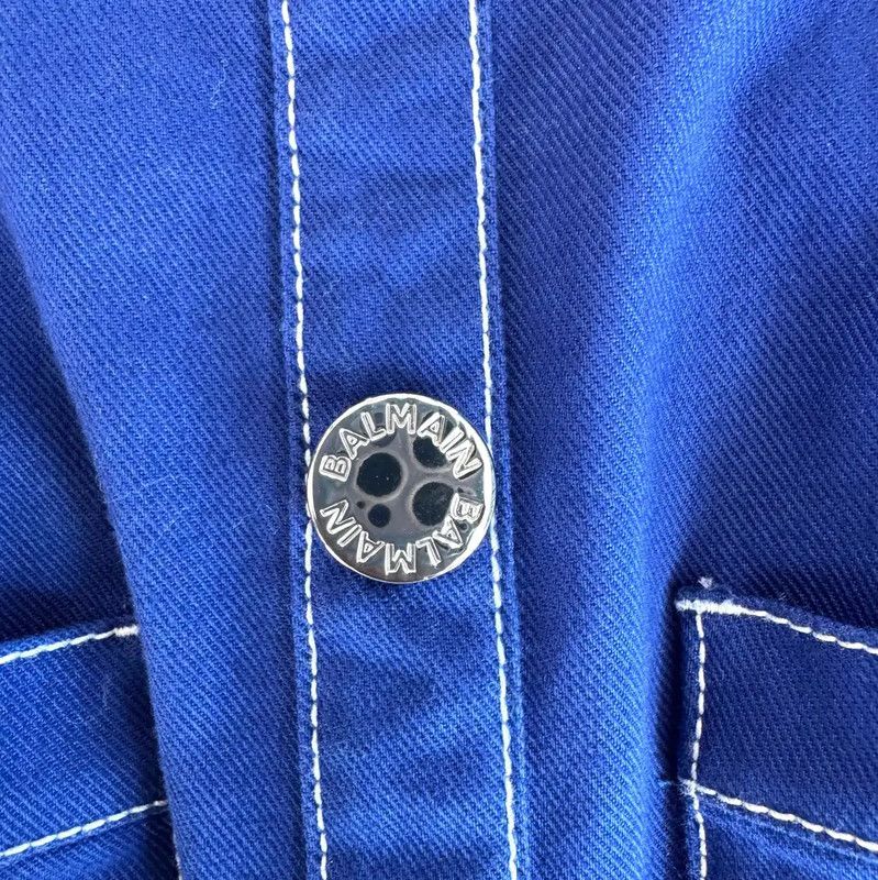 Balmain Balmain Women's Blue Cotton Dress 0089 Size M / US 6-8 / IT 42-44 - 5 Thumbnail