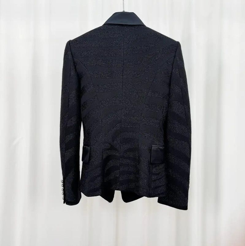 Balmain Balmain Black Wool Blend Embroidered Jacket 0089 Size S / US 4 / IT 40 - 2 Thumbnail