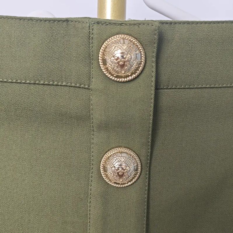 Balmain Balmain Olive Green Cotton Women's Skirt 0089 Size 23" - 2 Thumbnail