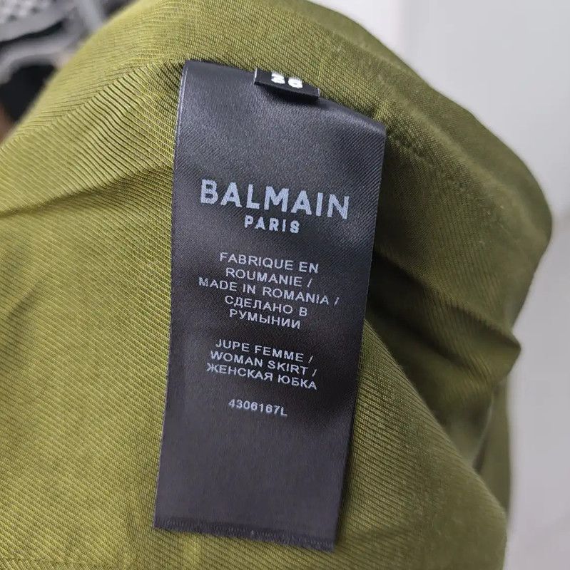 Balmain Balmain Olive Green Cotton Women's Skirt 0089 Size 23" - 6 Thumbnail