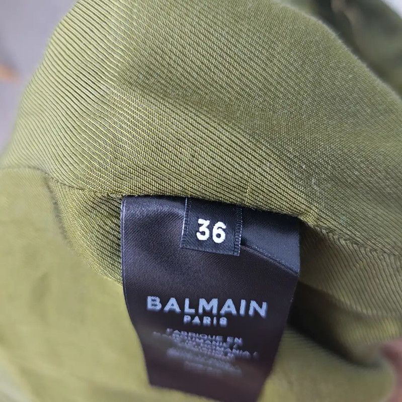 Balmain Balmain Olive Green Cotton Women's Skirt 0089 Size 23" - 4 Thumbnail