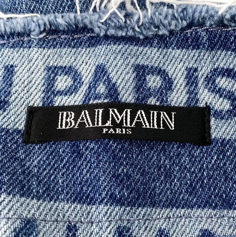 Balmain Balmain Blue Cotton Women's Midi Skirt 0089 Size 22" - 5 Thumbnail