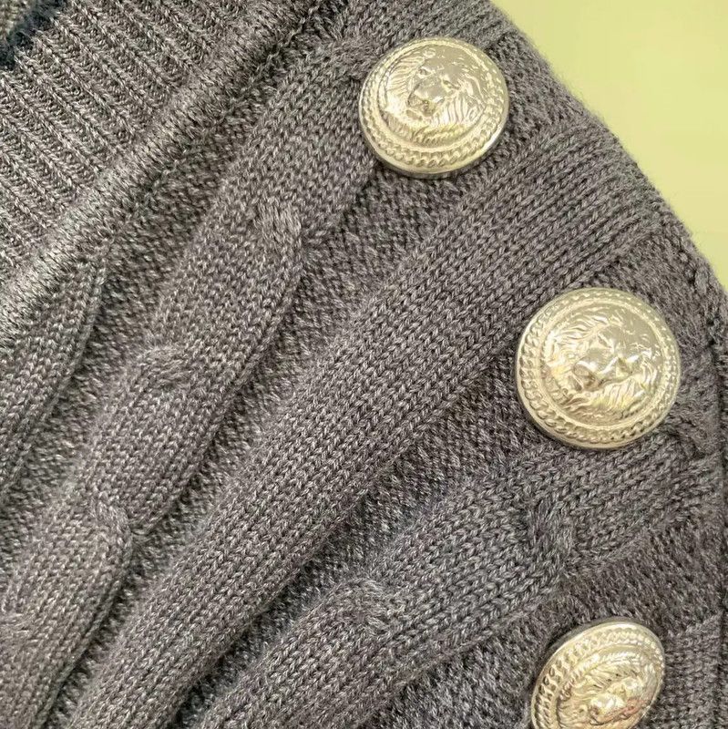 Balmain Balmain Gray Cotton Long Sleeve Pullover Sweater 0089 Size M / US 6-8 / IT 42-44 - 4 Thumbnail