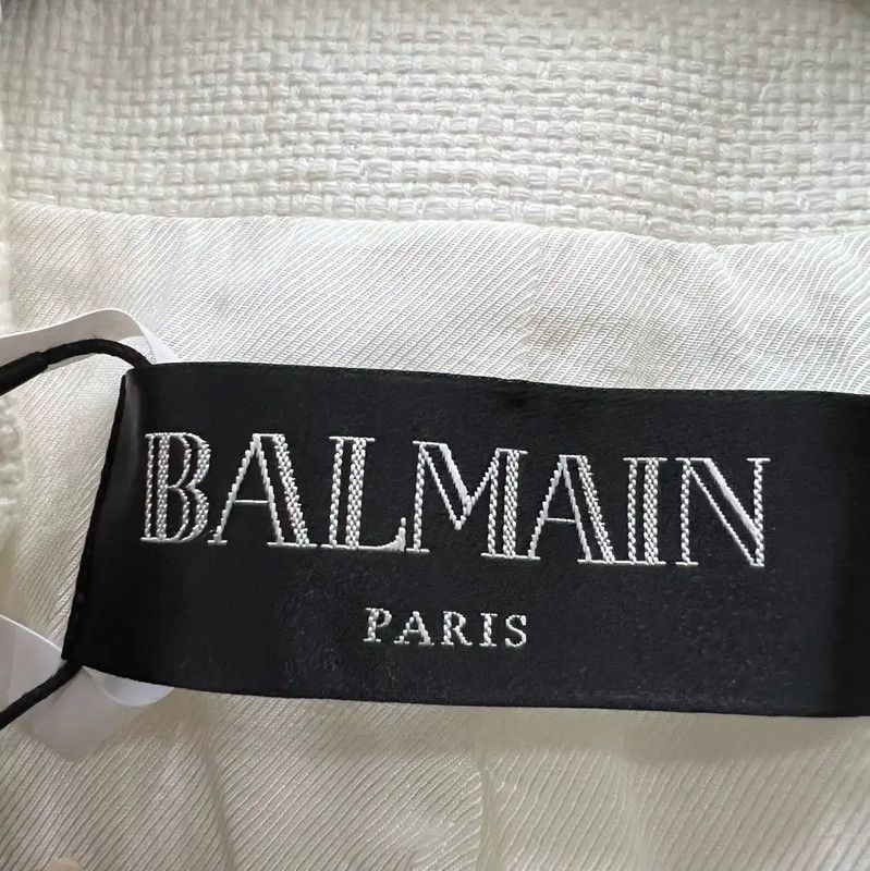 Balmain Balmain Women's White Cotton Jacket 0089 Size ONE SIZE - 4 Thumbnail
