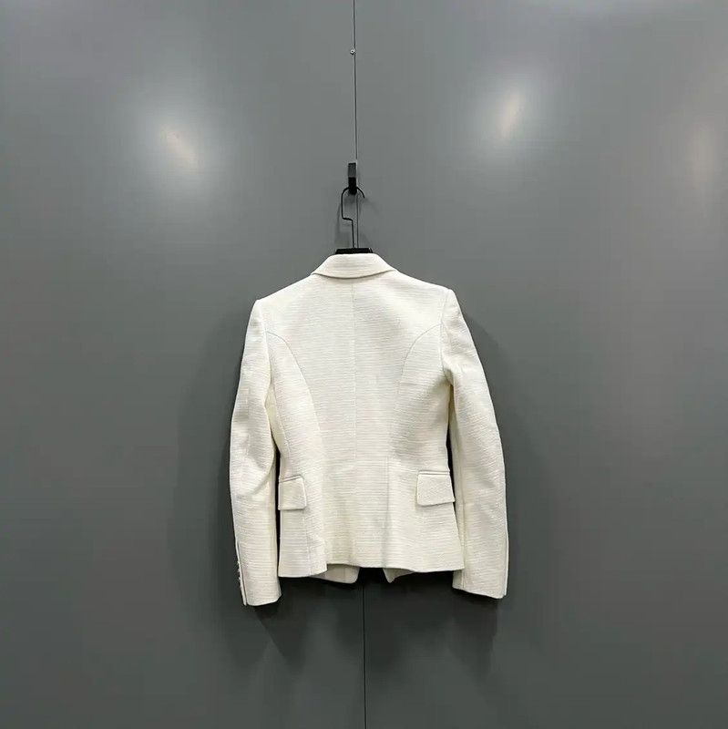 Balmain Balmain Women's White Cotton Jacket 0089 Size ONE SIZE - 2 Thumbnail