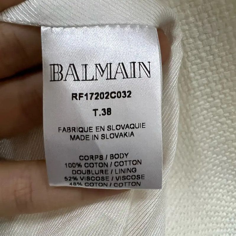 Balmain Balmain Women's White Cotton Jacket 0089 Size ONE SIZE - 3 Thumbnail