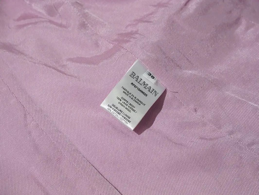 Balmain Balmain Pink Cotton Women's Jacket 0089 Size M / US 6-8 / IT 42-44 - 7 Thumbnail